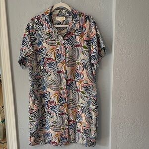 Casual Floral Print Midi Dress- Multicolor